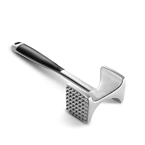 Dual-Sided Heavy-Duty Meat Tenderizer Mallet with Ergonomic Handle