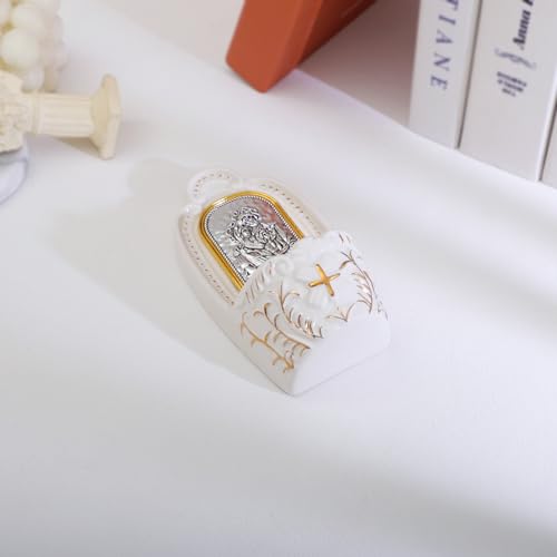 Holy Family Porcelain Holy Water Font for Wall Hanging Home Decor