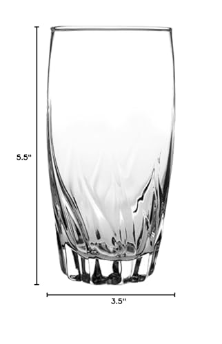 Central Park 16-Ounce Drinking Glasses, Set of 4, Dishwasher Safe