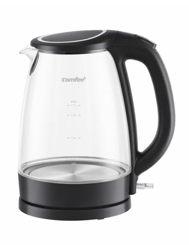 1.7L Glass Electric Kettle, 1500W Fast Boil Tea Kettle with LED Indicator