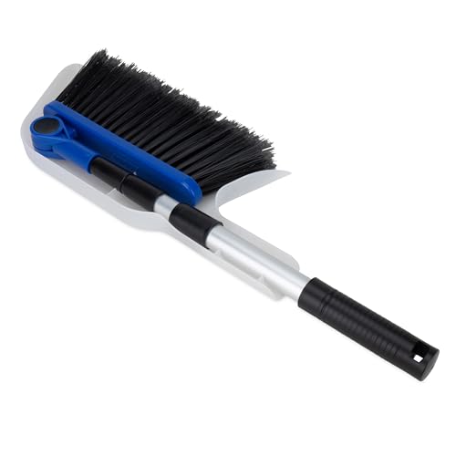 RV & Marine Adjustable Broom and Dustpan Set - Telescoping Handle, Soft Bristles, Space-Saving Design