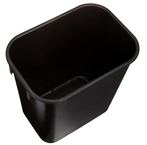 Small Rectangular Office Wastebasket 3 Gallon Black 2-Pack