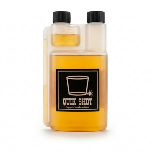 Get Schnockered Quik Shot 16 Ounce Plastic Flask with Built-in 1 Ounce Shot Chamber - Party & Tailgating Accessory