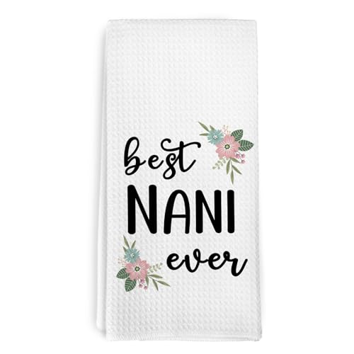 Nani Kitchen Hand Towels - Grandma Gifts for Women, Bathroom Decor, 16x24 Inch, Variation of Nani