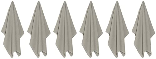 100% Cotton Ripple Kitchen Dish Towels, Grey, 18 x 28 Inches, Set of 6