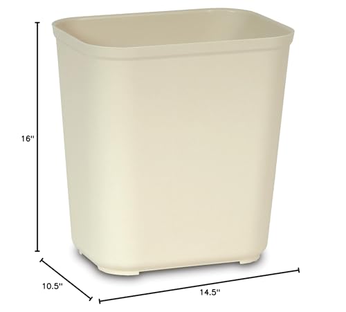 Rubbermaid Commercial Products Fire Resistant Wastebasket 7GAL/28 QT Beige for Hospitals/Schools/Hotels/Offices