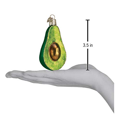 Handcrafted Glass Avocado Christmas Ornament - Sparkling Holiday Decor