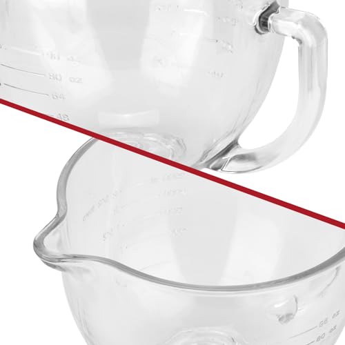 5-Quart Glass Mixing Bowl for Tilt-Head Stand Mixers with Pour Spout