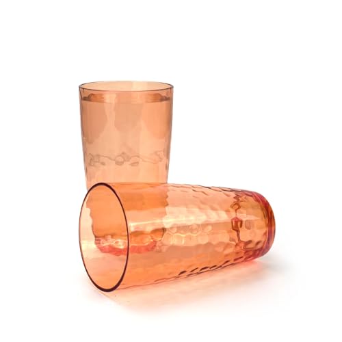 20 oz Acrylic Drinking Glasses - Set of 6 Shatterproof Stackable Tumblers