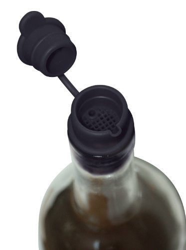Set of 4 Black Corker Wine Bottle Stopper Pourer & Dispenser Spouts