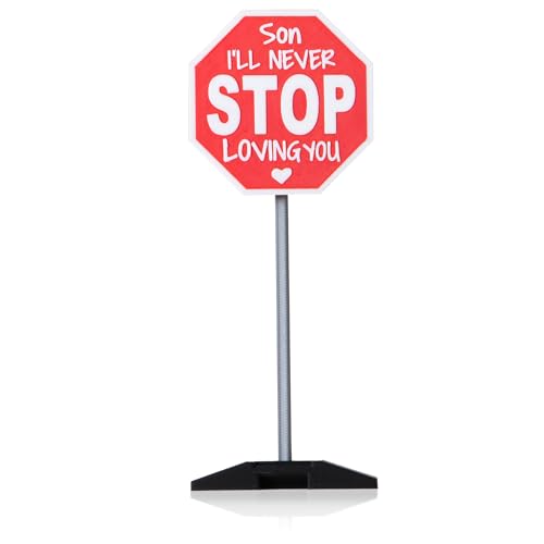 APLUSWER Son I'll Never STOP Loving You Sign - Red Son Desk Plaque Gift from Mom Dad