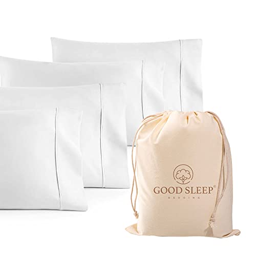 1000 Thread Count Egyptian Cotton Pillowcases - Set of 4, Standard Size