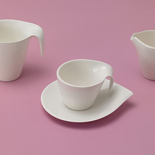 Villeroy & Boch Flow Modern White Tea Cup Saucer 7x6in Premium Porcelain