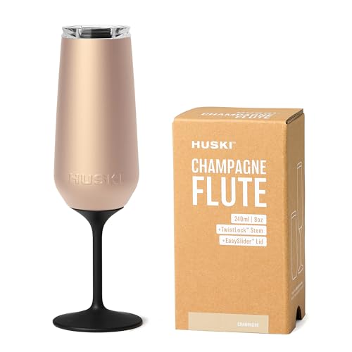Insulated Stainless Steel Champagne Flute with Detachable Stem - 8oz