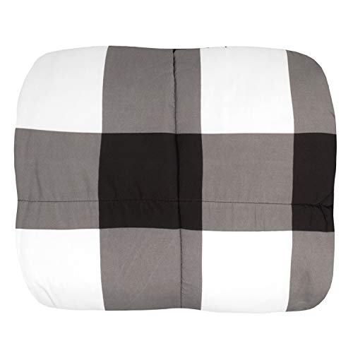 Sweet Home Collection Buffalo Plaid Black/White 5-Piece Comforter Set Twin Bed in a Bag All-Season Bedding