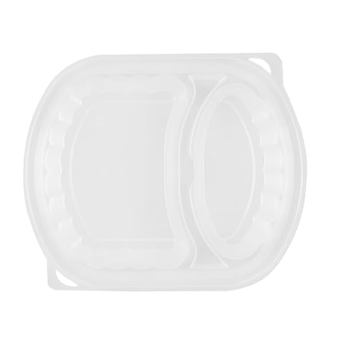 Restaurantware-Chef 101 28 Ounce Meal Prep Containers, 100 Microwavable To Go Containers With Lids - 2 Compartments, Disposable, Black Plastic Oval Food Containers, For Hot And Cold Food, Freezable