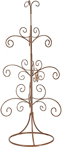Red Co. Copper 22” Metal 4-Tier Ornament Display Tree Stand – Holiday Decor Holder