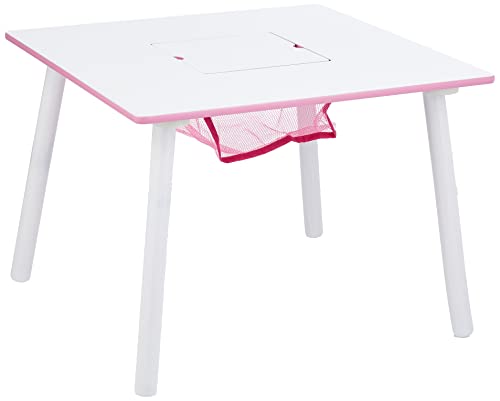 Kids Wood Table and 2-Chair Set with Storage - Princess Crown Design