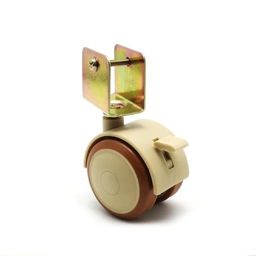 2-inch Furniture Swivel Casters with Brake, 20mm Clamp Wheels, 4-Pack