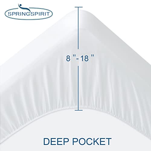 Springspirit Queen Size Waterproof Mattress Protector, Breathable Fitted Sheet Cover