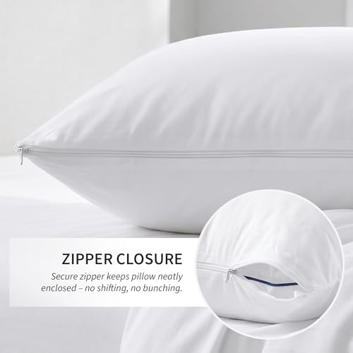 100% Cotton Body Pillow Protector, Zippered Cover 20 x 54 Inches