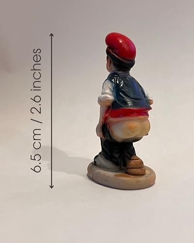 Resin Caganer Nativity Figurine - Humorous Catalan Holiday Decor, 6.5cm