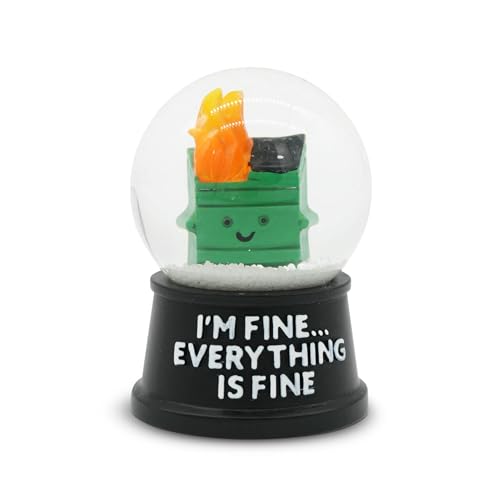 Dumpster Fire Snow Globe – Funny Desk Decor & Quirky Office Gag Gift