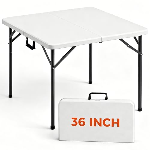 36-Inch Portable Folding Square Table, Heavy Duty Utility Camping Table