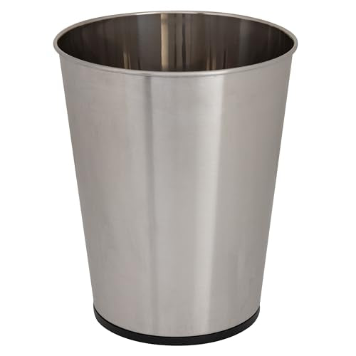 5 Liter Stainless Steel Small Wastebasket & Open Top Trash Can