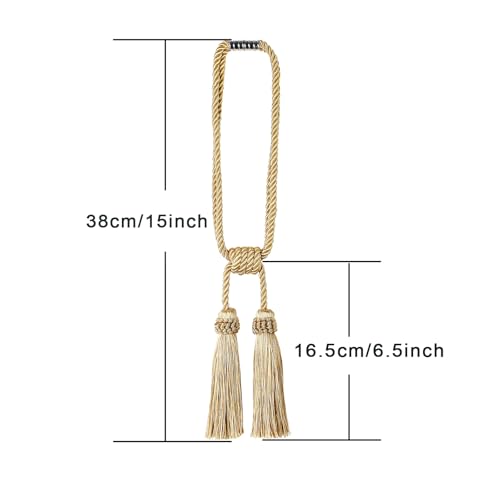 Magnetic Curtain Tiebacks with Tassels - 2 Pack Decorative Drapery Holdbacks
