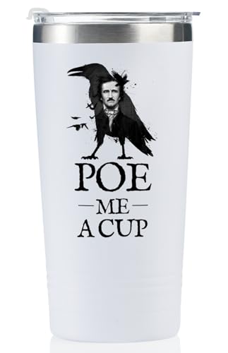 20 oz Stainless Steel Insulated Travel Mug - Edgar Allan Poe Gift for Men & Women