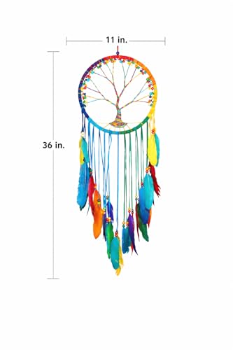 Large Tree of Life Dream Catcher - 36-Inch Handcrafted Boho Wall Decor