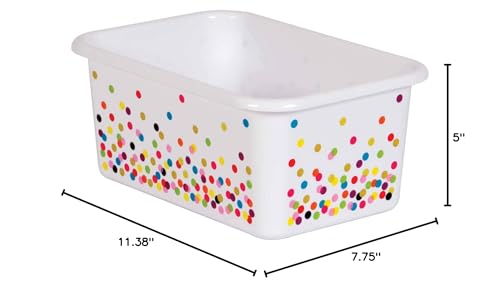 Teacher Created Resources Confetti Small Plastic Storage Bin - 6 Pack