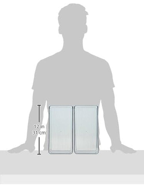 iDesign Linus Plastic Fridge and Freezer Storage Organizer Bin, Clear Container for Food, Drinks, Produce Organization, BPA-Free , 11" x 5.5" x 3.5", Set of 2, Clear
