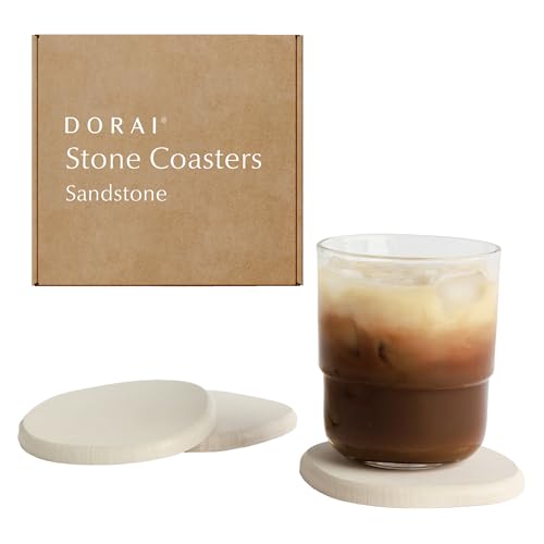 Dorai Home Sandstone Diatomaceous Earth Water-Absorbing Coasters Set of 4