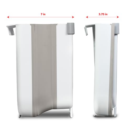 Collapsible Waste Bin 2-Gallon Compact Expandable Trash Can White