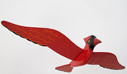 Handcrafted Wooden Cardinal Bird Mobile Hanging Kinetic Art Decor