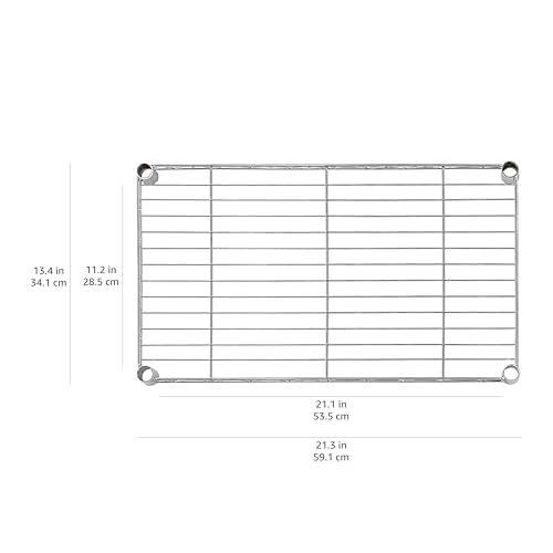 Amazon Basics 4-Shelf Steel Wire Storage Shelves, Black Metal Unit