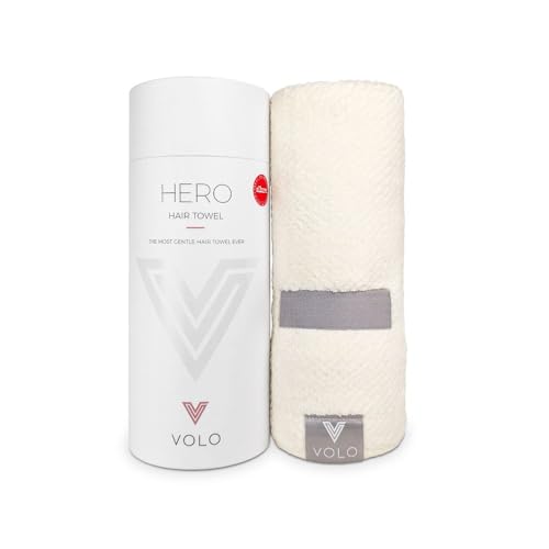 VOLO Hero Hair Towel Salt White – Ultra Soft Microfiber, Quick Dry & Anti-Frizz