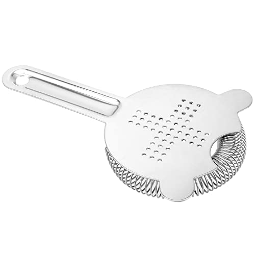 HOZEON 4 Pack Stainless Steel Cocktail Strainers 6.5 Inch Bar Tool Set