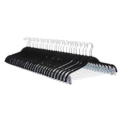 Amazon Basics Velvet Skirt Hangers with Clips 24-Pack Black