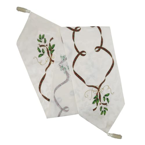Lenox Holiday Nouveau Table Runner 14" W x 90" L - Festive Holiday Table Decor