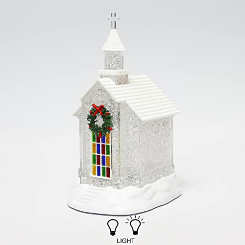 Moments in Time LED Lighted Christmas Chapel – Acrylic Tabletop Decoration