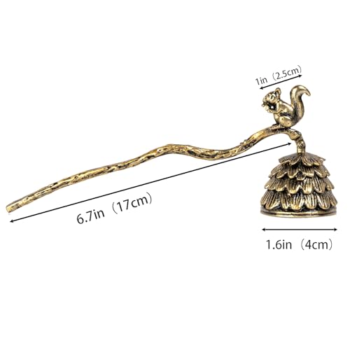 Pinecone Squirrel Candle Snuffer with Long Handle - Retro Style