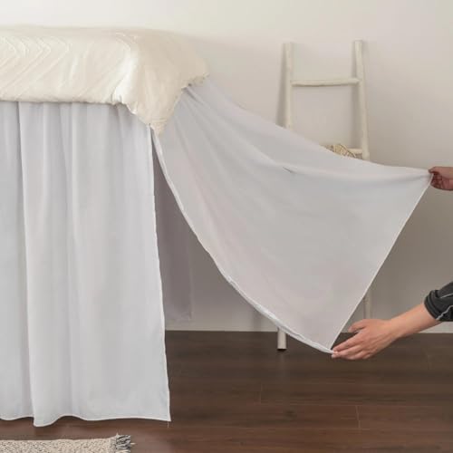 Twin XL Dorm Bed Skirt with 32 Inch Drop – Ruffled Microfiber Dust Ruffle