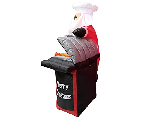 Lighted Christmas Inflatable Santa Chef Scene - 5.3 ft Outdoor Holiday Decor