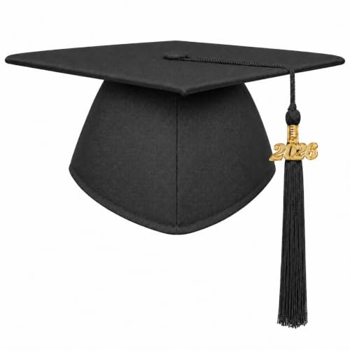 Matte Graduation Cap with 2026 Tassel Charm for High School and College