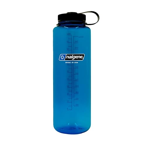 Nalgene 48 oz Wide Mouth Silo Water Bottle - Blue Leak-Proof Reusable Plastic Bottle for Hiking and Gym