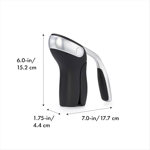 OXO Steel Wine Bottle Opener with Foil Cutter - 2.1 / Corkscrew, Stainless & Black