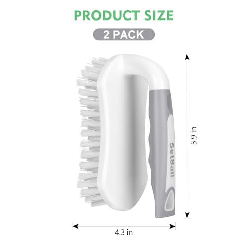 Heavy-Duty Scrub Brush Set with Stiff Bristles & Non-Slip Grip - 2 Pack
